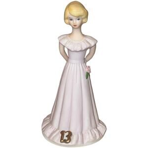 Enesco Vintage 1981 Birthday Girls 13 Blonde Porcelain Figurine